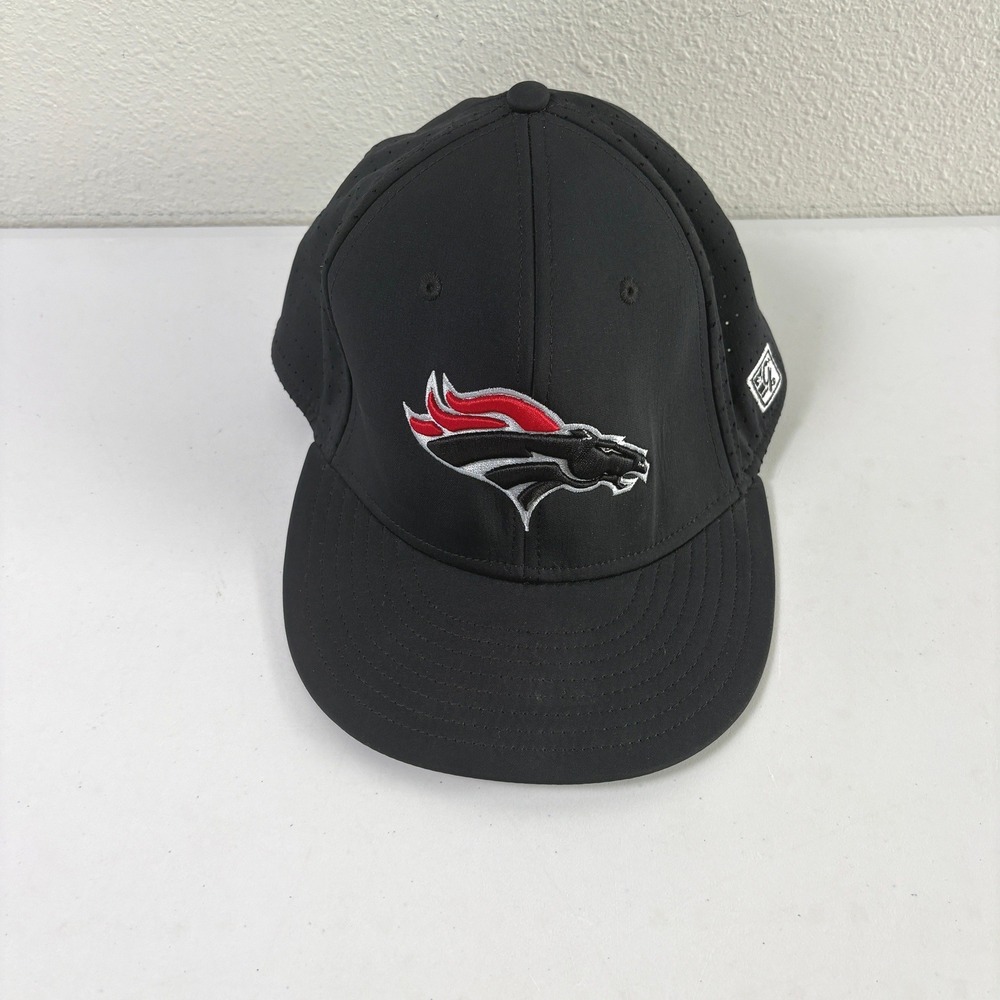 The Game Denver Broncos Baseball Hat Men Large Black Stretch Cap NFL Football